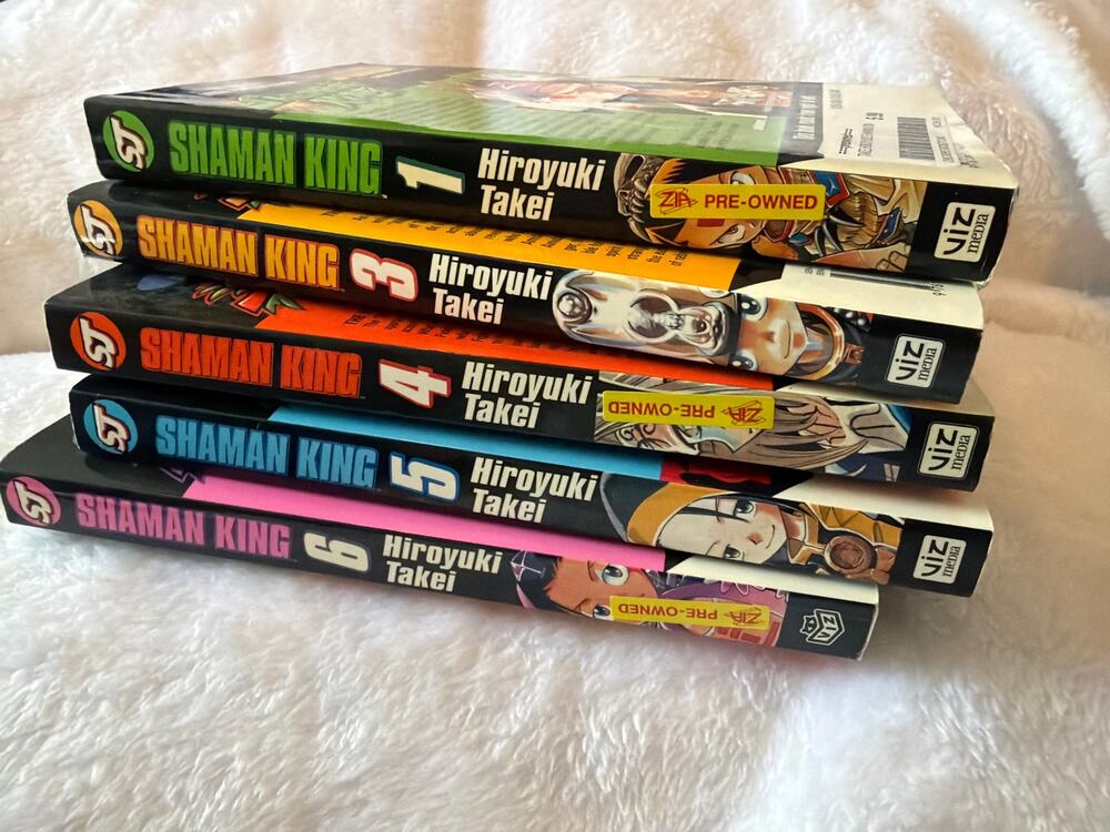 Shaman King Manga Lot Vol 1 3 4 5 6 Hiroyuki Takei Viz Media English 5 Books